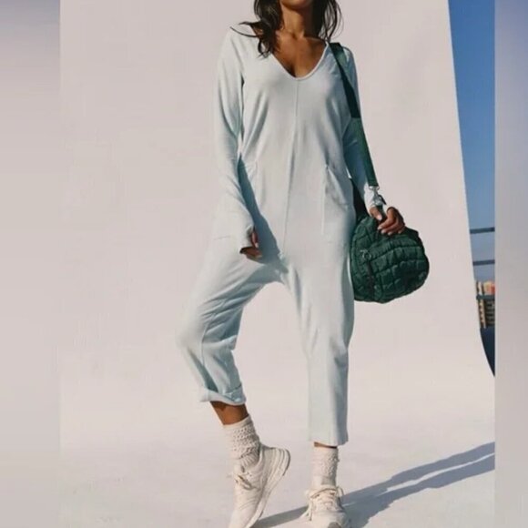 Free People Pants - #129 NWT Free People Hot Shot Long-Sleeve Onesie in Artic Snow